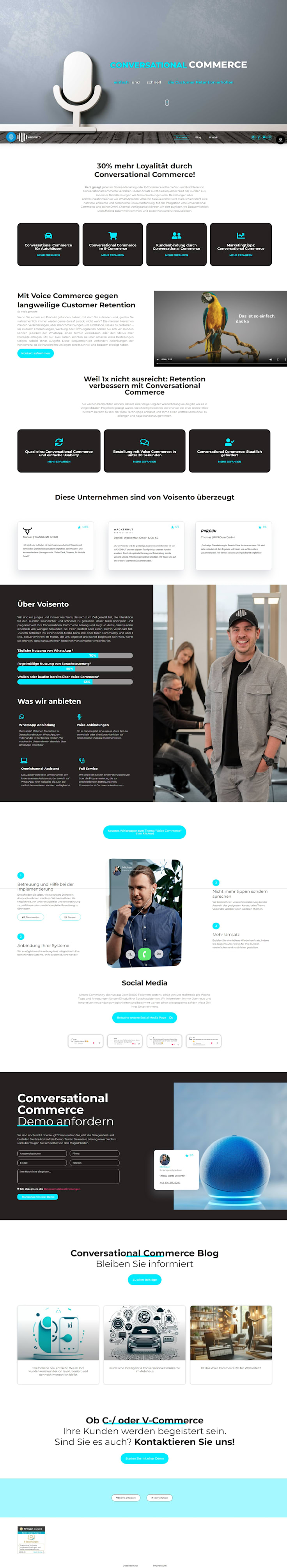 Conversational commerce website