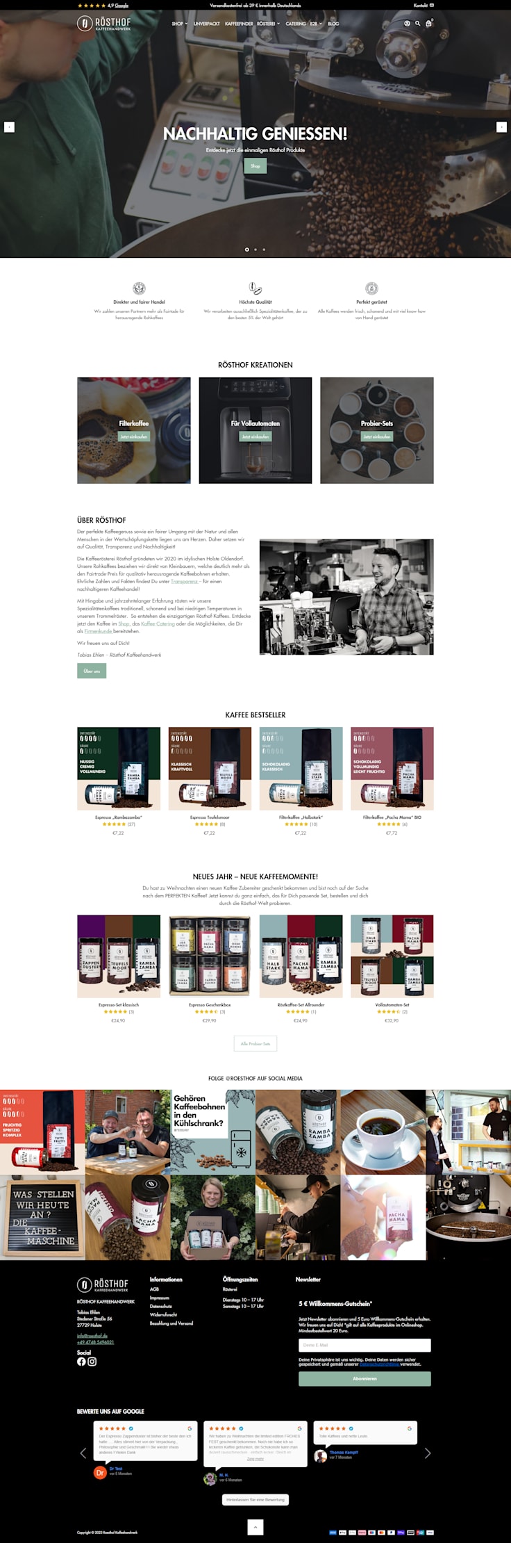 Roesthof Kaffehandwerk - Shopify